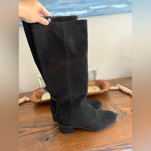Dolce Vita Women's Lizah Black Knee High Heeled Boots Brushed Suede Size 7.5